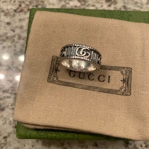 Gucci Silver Double G Ring